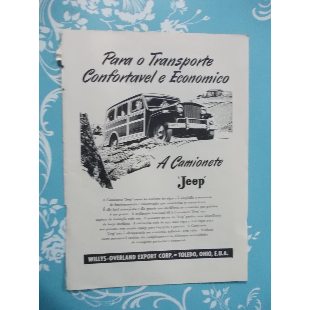 Propaganda Antiga da Revista Seleções - Caminhonete Jeep. Bausch & Lomb Óculos