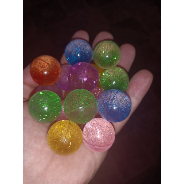 BOLINHA PULA PULA 27MM GLITERIZADA BRILHANTE/QUICA BOLINHA/BOLINHA PERERECA PACOTE COM 50 BOLINHAS