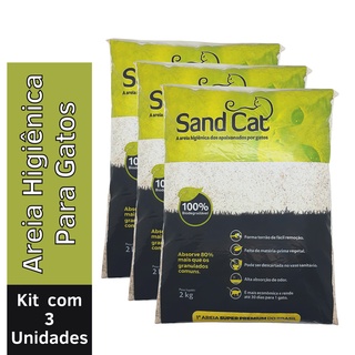 Areia Para Gatos Sand Cat Super Premium Kit 3 Pacotes Valor Promocional
