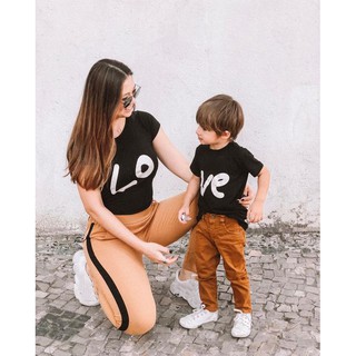 Conjunto Mãe e Filho Filha Love Amor Kit Promoção Presente Oferta Relampago