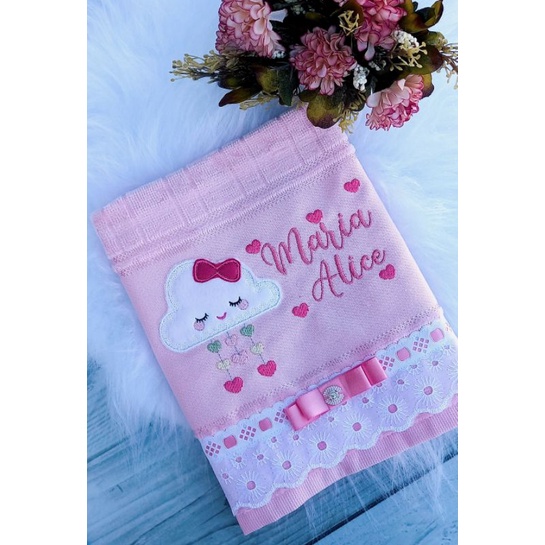 Toalha de boca personalizada, enxoval de bebê.