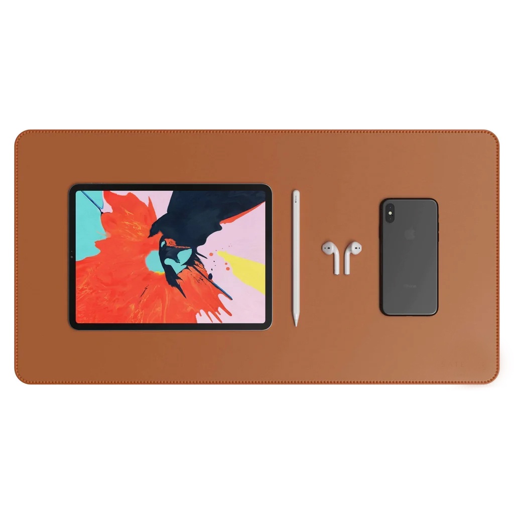 Desk Pad Grande Couro Caramelo