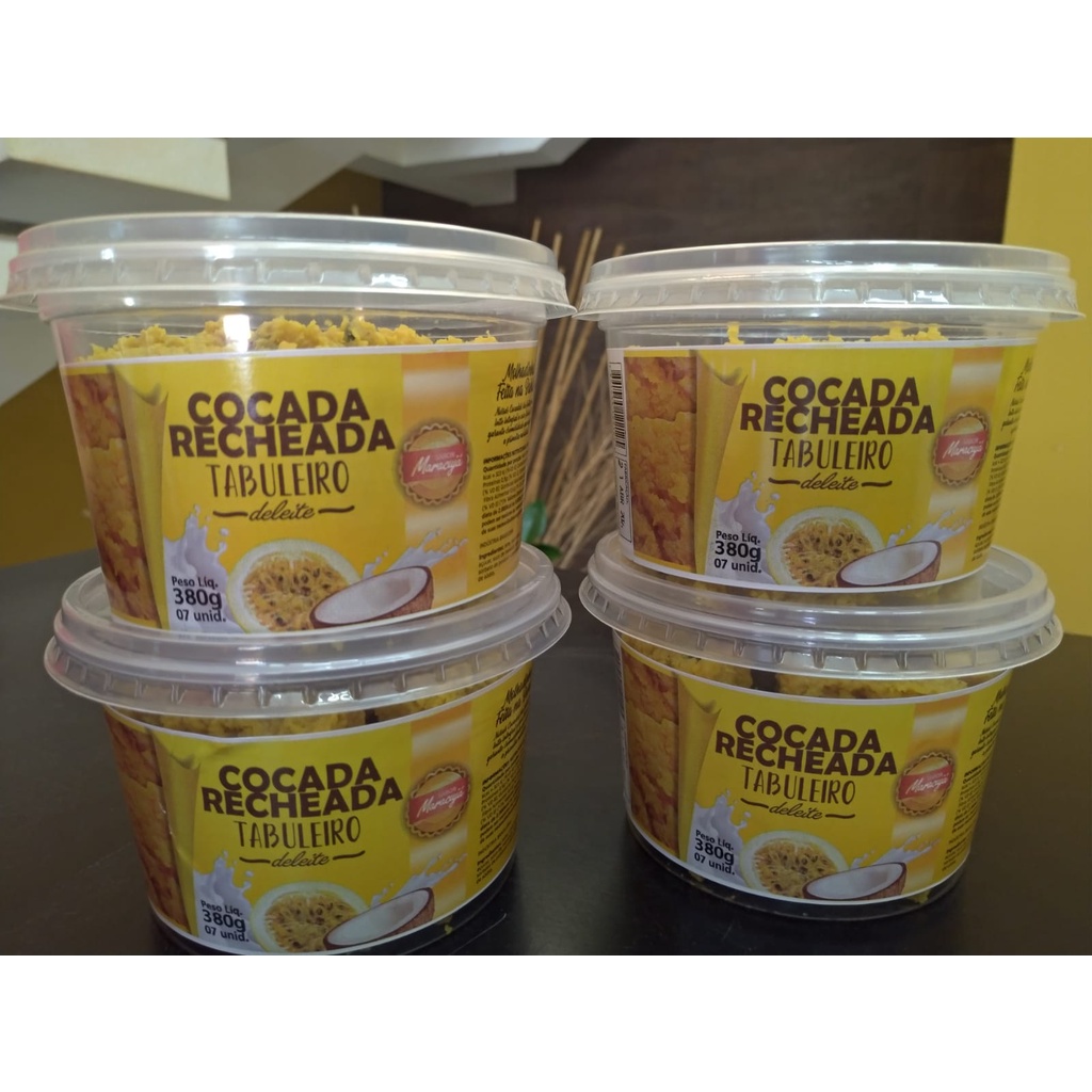 COCADA RECHEADA MARACUJÁ 380g (POTE COM 7 UNIDADES)