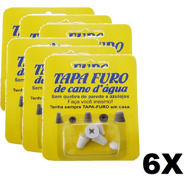 Kit 6 Tapa Furo P/ Cano De Agua 5 Medidas Facil Instalacao