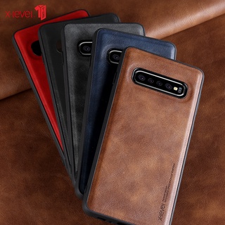 Capa Traseira De Couro Vintage X-Level Para Samsung Galaxy S10 , S10 + Case