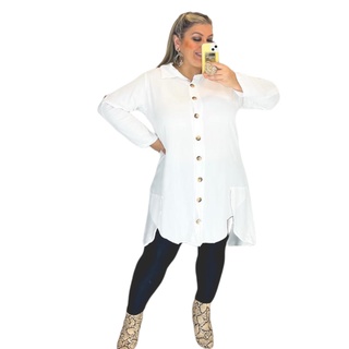 Vestido Camisa Plus Size Chemise Moda Blogueira Grande 46 ao 52/ COD: C04