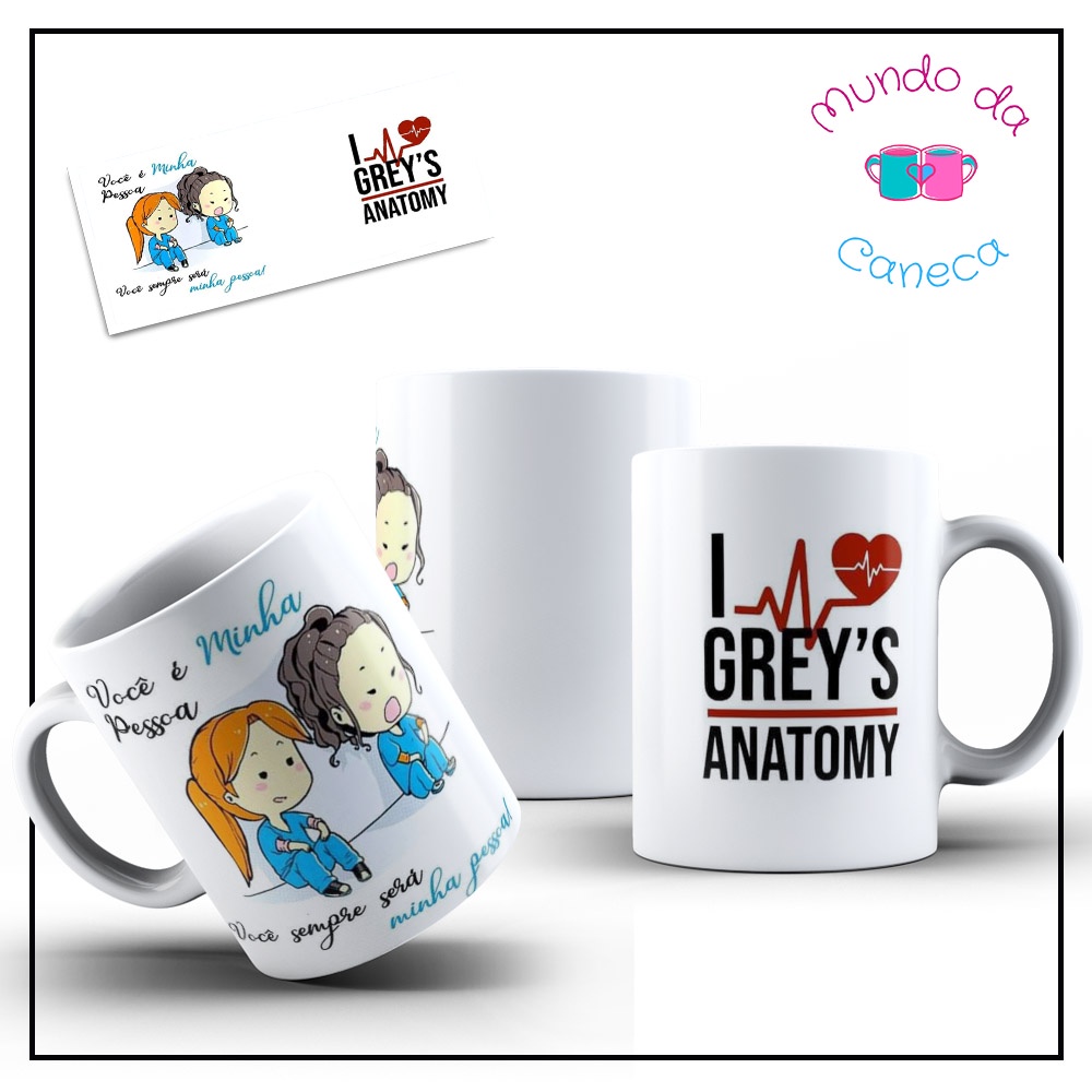 Caneca Personalizada Porcelana Grey's Anatomy  Anatomia de Grey Você é a minha Pessoa Vários Modelos