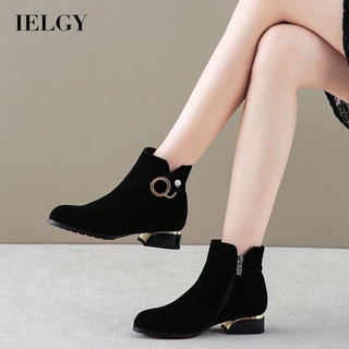 IELGY Botas Martin De Salto Grosso Com Zíper Lateral plus size