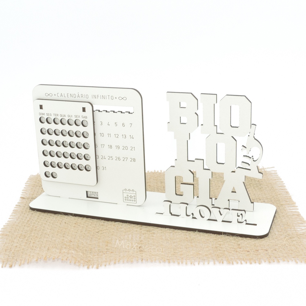 5 Calendário Infinito Personalizado Mdf Branco - Biologia