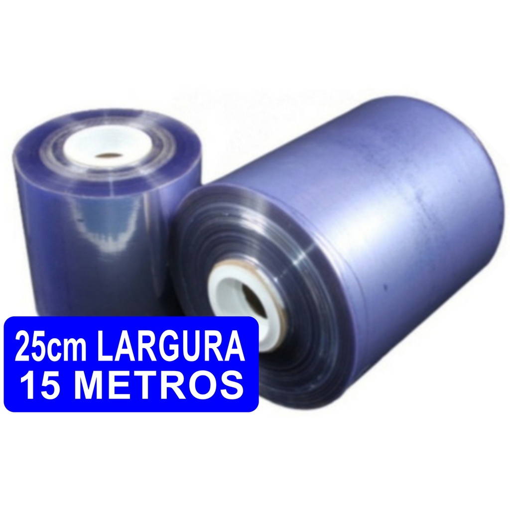 Plástico filme pvc termo encolhivel  25cm x 20 micras x15 metros