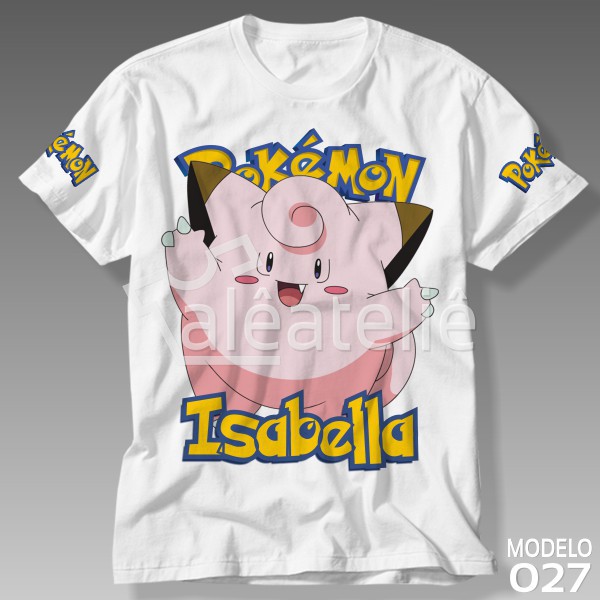 Camiseta Clefable Pokemon Go Pokebola Jogo Game Infantil Adulto Personalizada