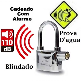 Cadeado Com Alarme Sonoro Antifurto Prova De Água Original