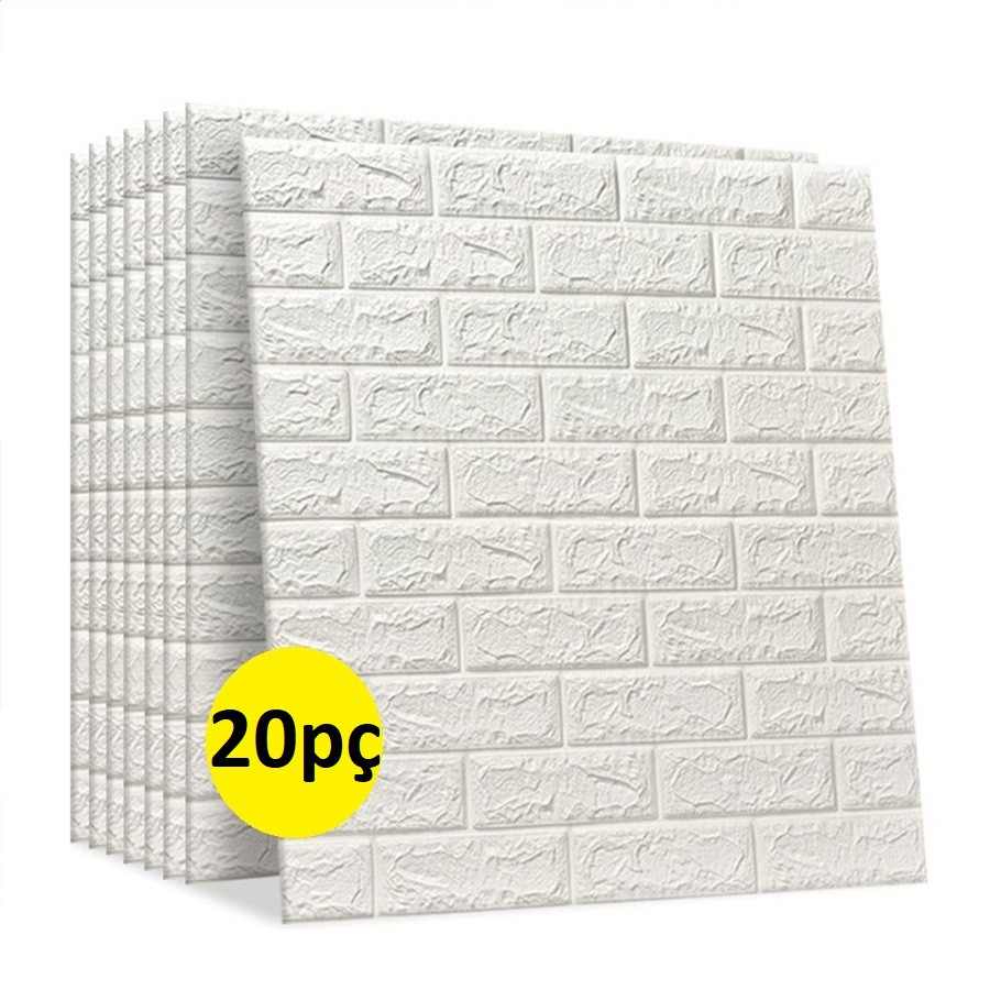 Kit 20pç Painel Adesivo 3d Alto Relevo 70x77cm Espuma Tijolinho em Oferta na Shopee