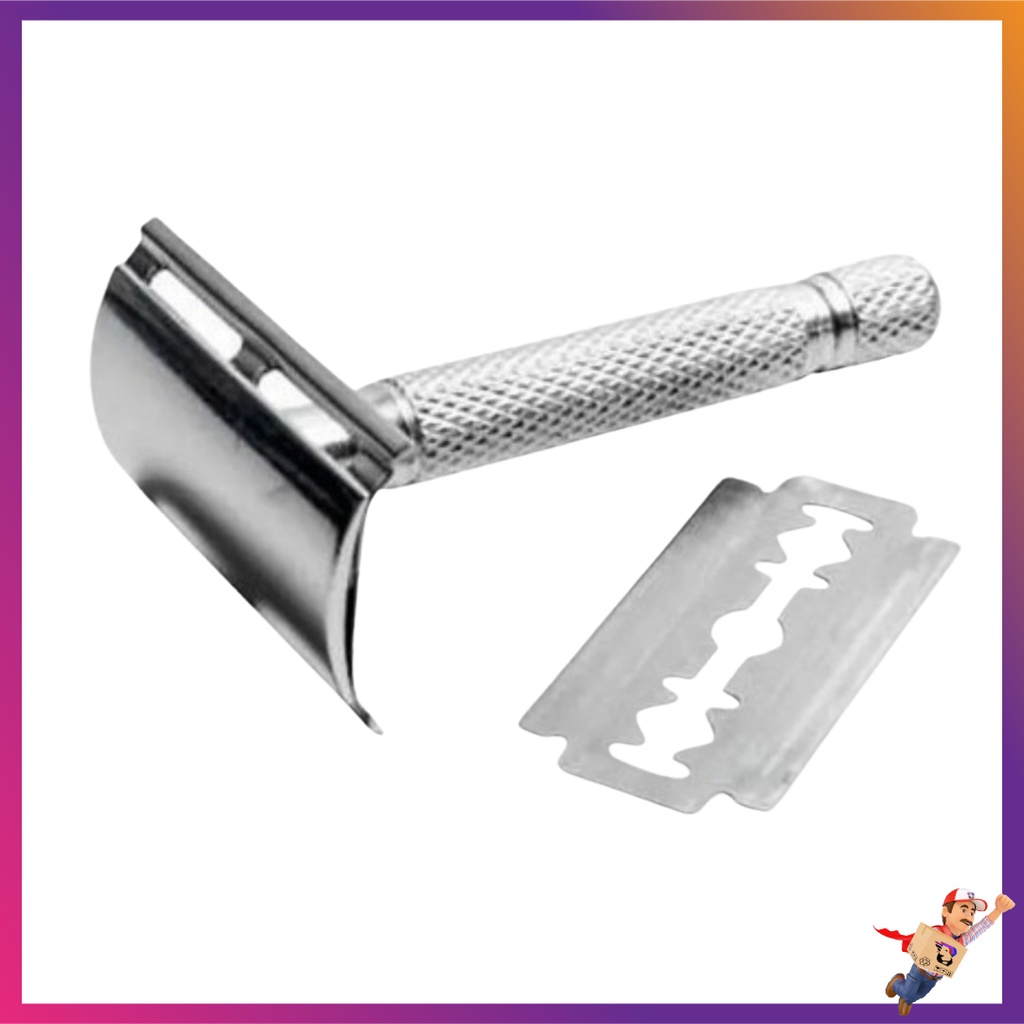 Aparelho de Barbear Aço Inox Metal Lâmina Gilete Prestobarba Antigo ...