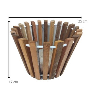 Cachepot De Madeira Redondo Para Orquídeas E Outras Plantas Grande 17cm Altura 25cm Boca em Oferta na Shopee