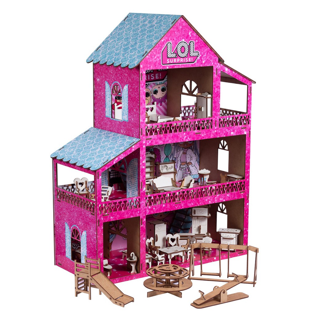 Casinha Casa Boneca Barbie 30 Móveis Tudo Já Montado Mdf no Shoptime