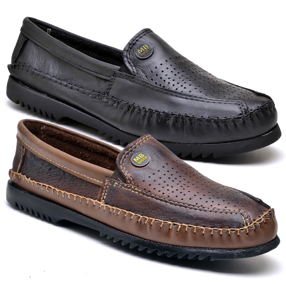 1 Par de Sapato Masculino Mocassim Couro Legítimo Oferta em Oferta na Shopee