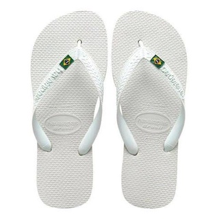Chinelo Havaianas Brasil Bandeira Branco Original Unissex