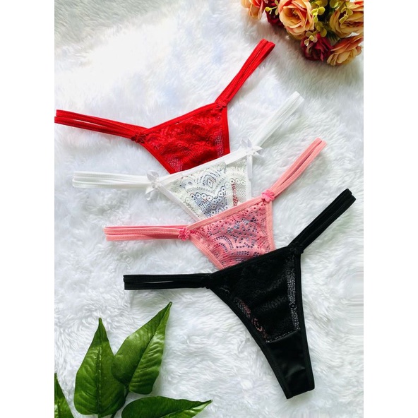 Kit 5 calcinha de renda string fio dental tanga sexy de regulagem lingerie  feminina - Escorrega o Preço