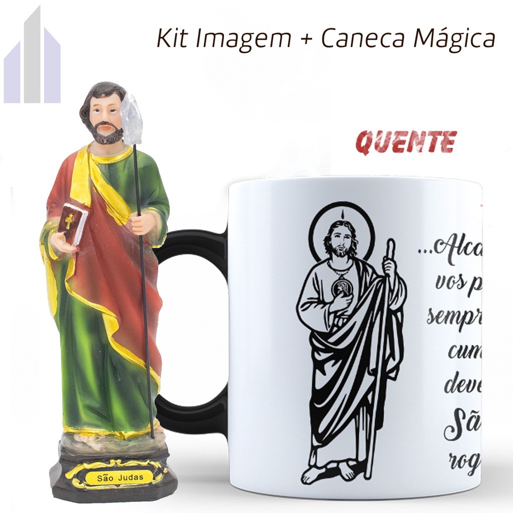 Kit Imagem e Caneca Mágica São Judas Tadeu Alcançai-me a...