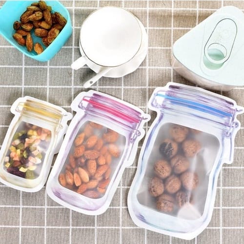 Sacos embalagem Zip Lock Hermético Reutilizável - Formato Pote em Oferta na Shopee