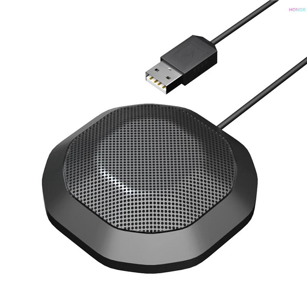 Microfone Omnidirecional Portátil Usb Conference 360 ° Microfone Condensador Computador Pc Com Touch Mudo Plug And Play Compatibl