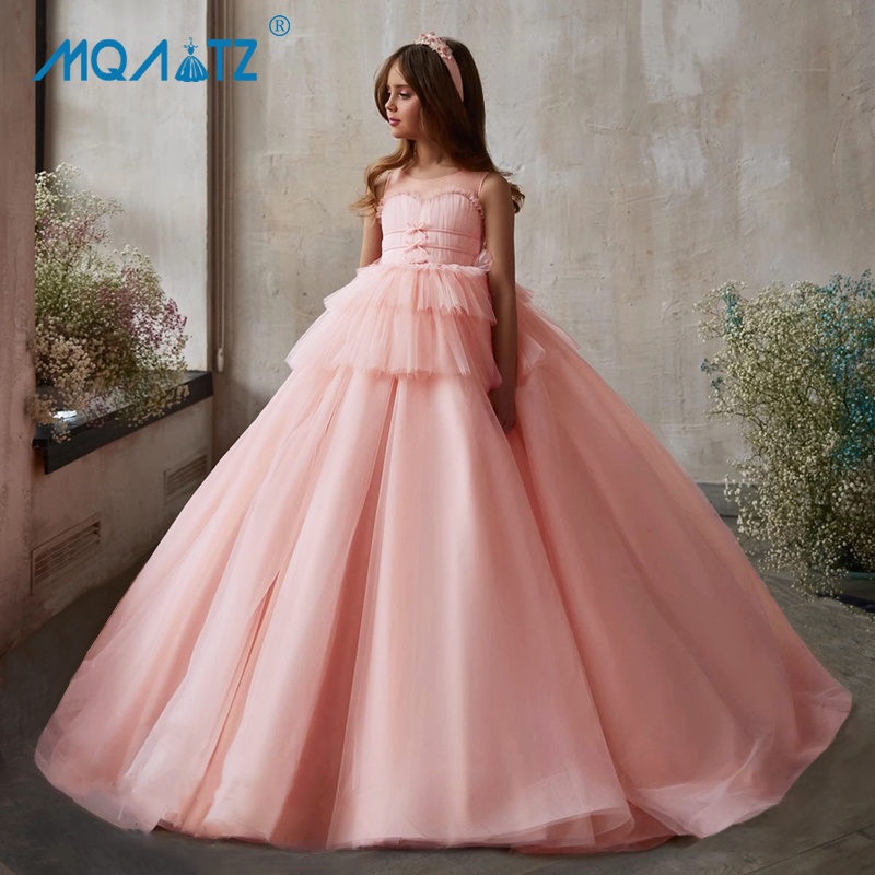 MQATZ Concurso Vestido De Noiva Para Meninas Princesa Festa De Menina Baile  Sem Mangas 4-14 Anos | Shopee Brasil