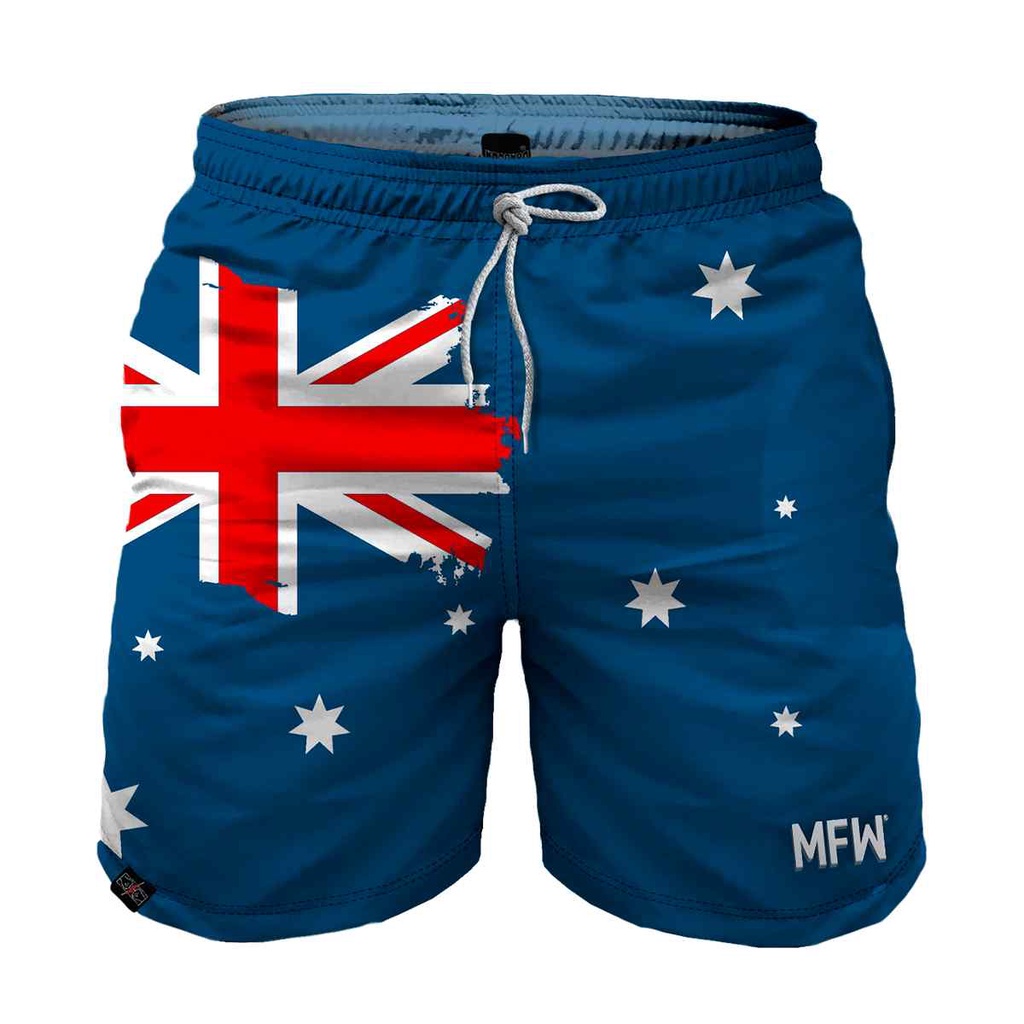 Short Australian Flag Tactel Masculino com Bolsos em Oferta na Shopee