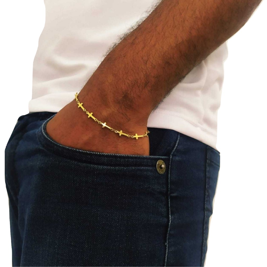 Pulseira Masculina Aço Inoxidável B Shopee Brasil