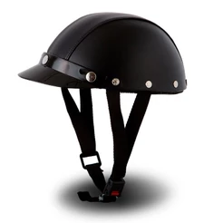 Capacete Coquinho Moto Elétrica Pro Tork Chopper Estilo Custom Couro Ciclismo Aberto