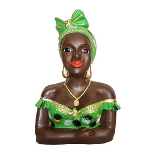 Boneca Namoradeira Busto Laço Verde Decoração Casa Varanda Janela Mesa