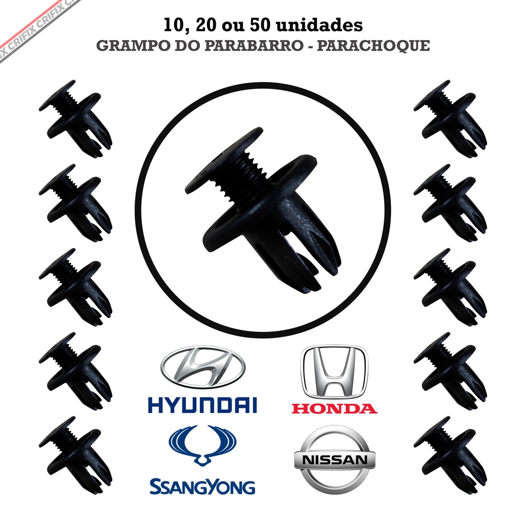 10, 20 Ou 50 Grampos Presilhas Do Parabarro Nissan Honda SSANGYONG