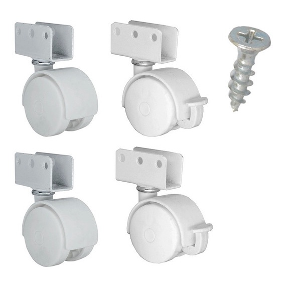 Kit Rodizios Para Berço/Móveis com a Chapa em U Para MDF/MDP 15mm