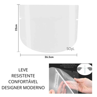 Face Shield Oculos Acrilico Máscara De Grandes Dimensões Refil 5102 em Oferta na Shopee