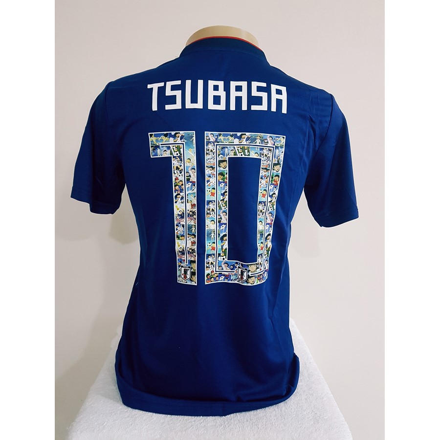 Camisa Japão Oliver Tsubasa Copa do Mundo Super Campeões Barcelona São Paulo Anime Desenho