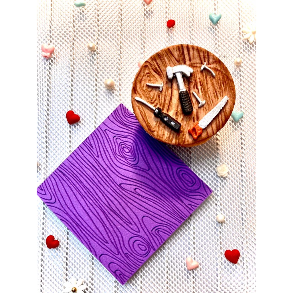 TX35 Marcador textura pasta americana biscuit confeitaria madeira