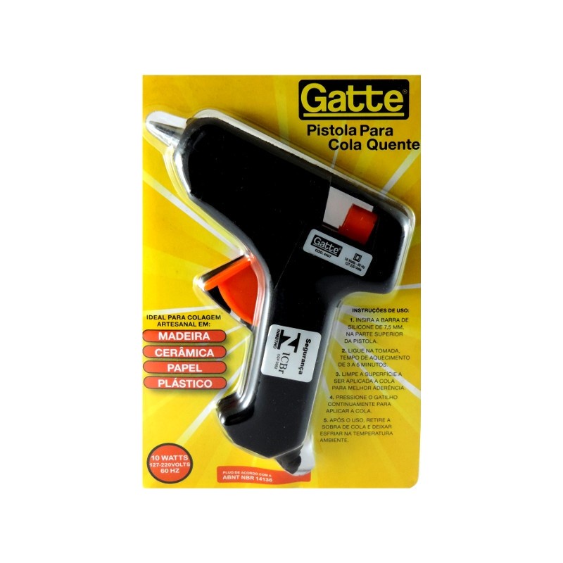 Pistola Para Cola Quente Pequena Preta Gatte Und.*