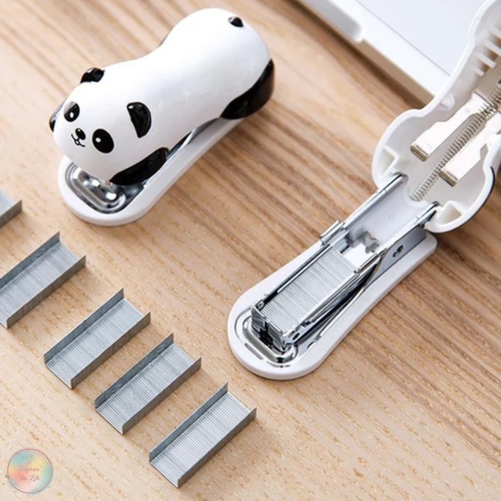 Mini Grampeador Panda com grampos em Oferta na Shopee