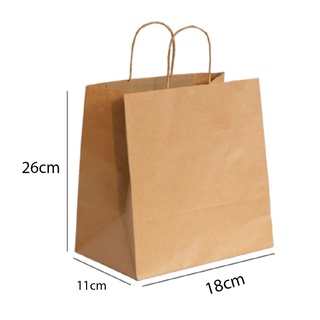 Sacola Kraft com alça 18x11x26 Parda ( 10 Unidades ) em Oferta na Shopee
