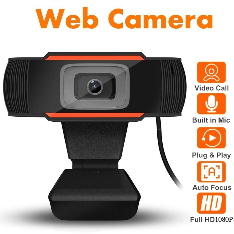 cam HD Pequena Giratória Plug&Play 1080P/720P/480P/Auto Foco/USB2 0/ClipOn/Microfone