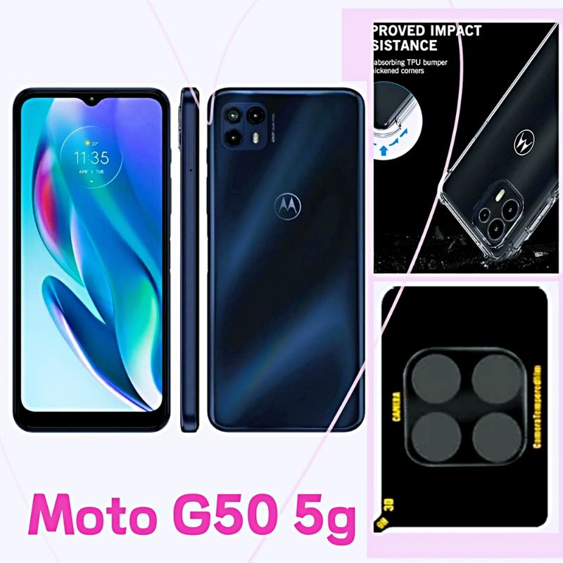 película de vidro 3D +3D de câmera traseira +capa capinha de silicone Moto G50 5g