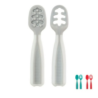 Kit c/ 2 Colheres de Treinamento Bebe Autoalimentacao Blw Buba