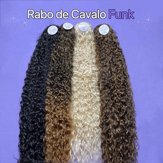 Aplique Rabo de Cavalo FUNK 80cm -LISO 75cm -Eva 70cm -Ludemilla 65cm Bio Fibra - Fashion Classic.