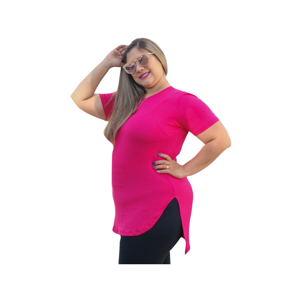 Camiseta Feminina Longa Vest Legging Academia Mullet G1 E G2 Sobre Legging