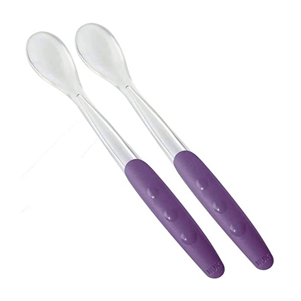 Kit 2 Colheres de Silicone Supermacias Roxa - NUK