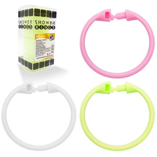 Argola / Gancho De Plastico Para Cortina De Box Colors Com 12 Pecas 6x1cm