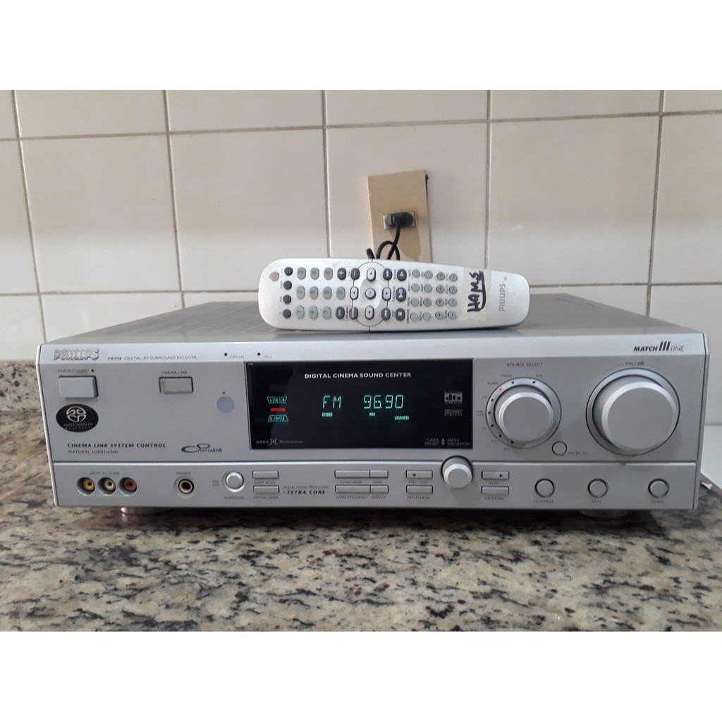 Receiver Philips Fr 996 Av 5.1 Funciona Bem 100 w por canal Com