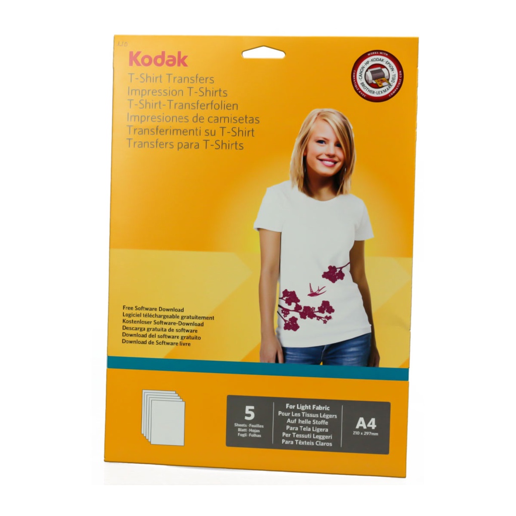 Papel Transfer para Camiseta Clara com 5 Folhas - Kodak