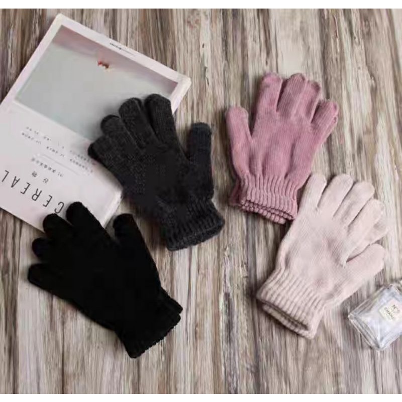 um par de Luva De Lã Chenille forrada tamanho adulto Grossa Macia lisa Fofinha para inverno frio Várias Cores