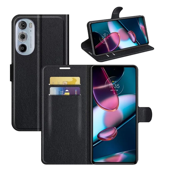 Capa para Moto Edge 30 XT2203 / Pró XT2201 - 6.5 / 6.7 Polegadas2022 - Carteira Flip Motorola Lenovo Polegadas Wallet Capinha Cover Case Película Vidro Temperado